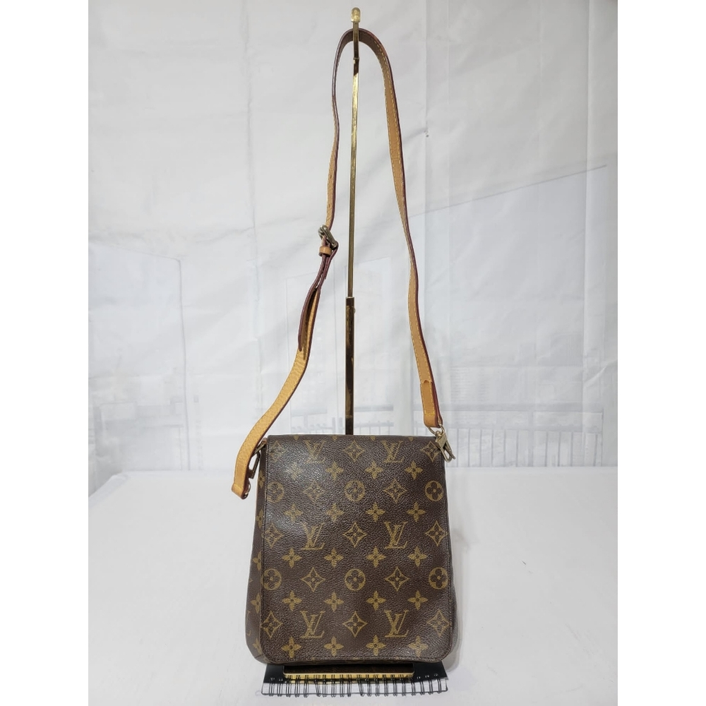 LOUIS VUITTON SIGNATURE MONOGRAM MUSETTE PM SHOULDER BAG BROWN